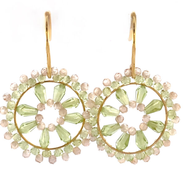 Goldohrgehänge Peridot/Zirkon