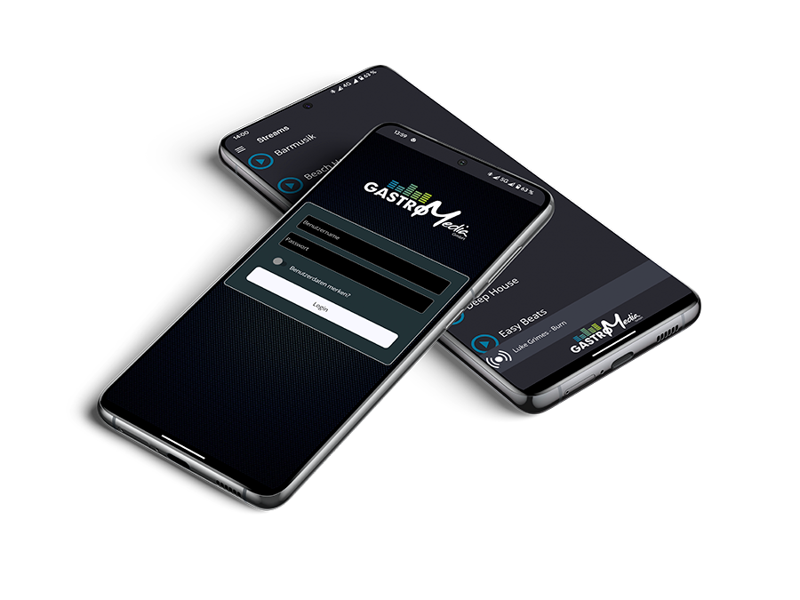 Smartphone Mockups mit GMG Streaming App